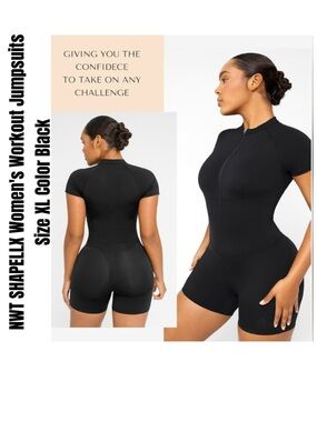 SHAPELLX Women's Workout Jumpsuits Size XL Color Black
